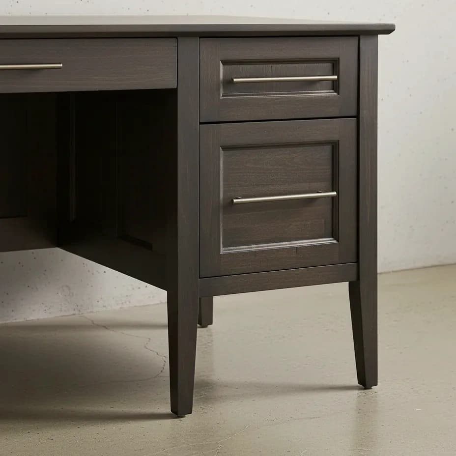 penwood furniture stockholm single pedestal desk medium close up