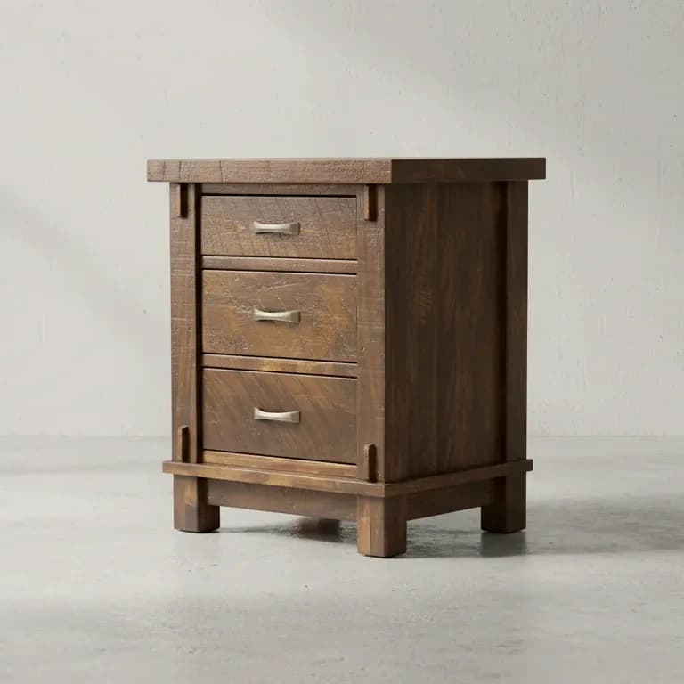 penwood furniture timber 3 drawer night stand 45 degree angle