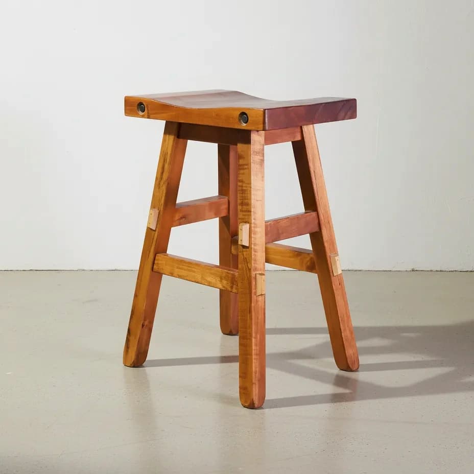 penwood furniture timber saddle stool 45 degree angle