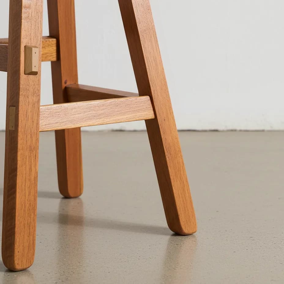 penwood furniture timber saddle stool medium close up