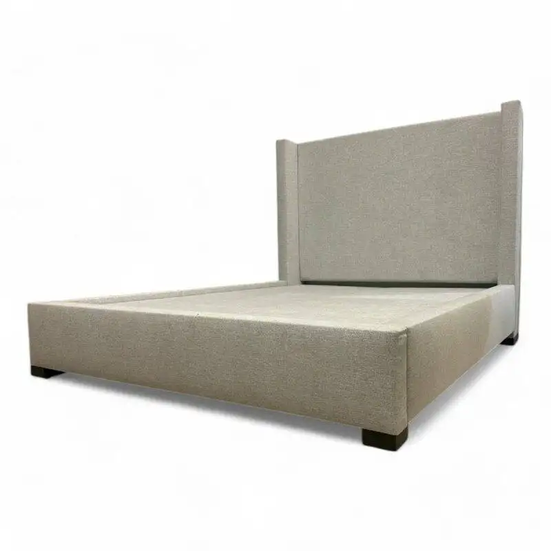 madison upholstered fabric platform bed angle