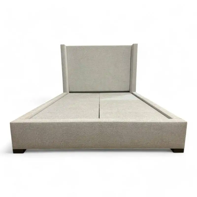 madison upholstered fabric platform bed front view