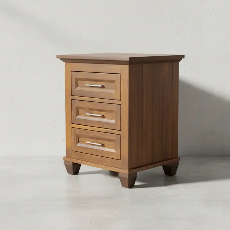 penwood furniture algonquin 3 drawer night stand 45 degree angle