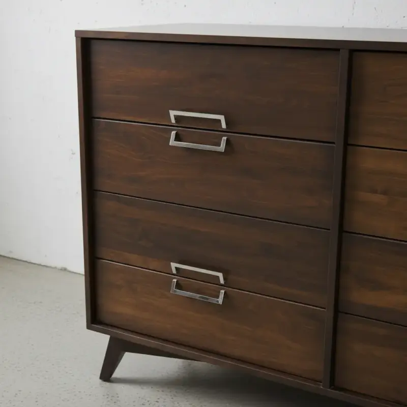 penwood furniture avenue 8 drawer dresser medium close up