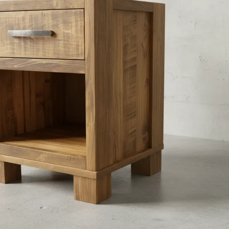 penwood furniture backwoods 1 drawer night stand medium close up