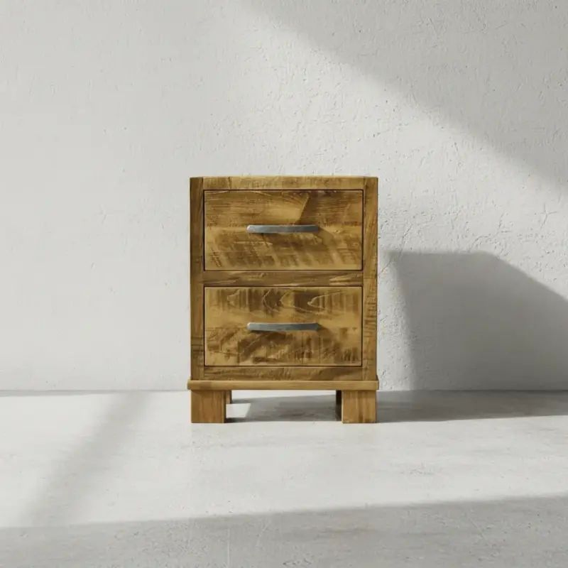 penwood furniture backwoods 2 drawer night stand face on horizontal