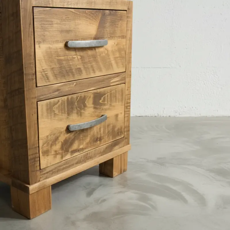 penwood furniture backwoods 2 drawer night stand medium close up