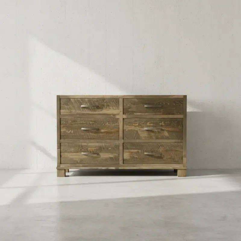 penwood furniture backwoods 6 drawer dresser face on horizontal