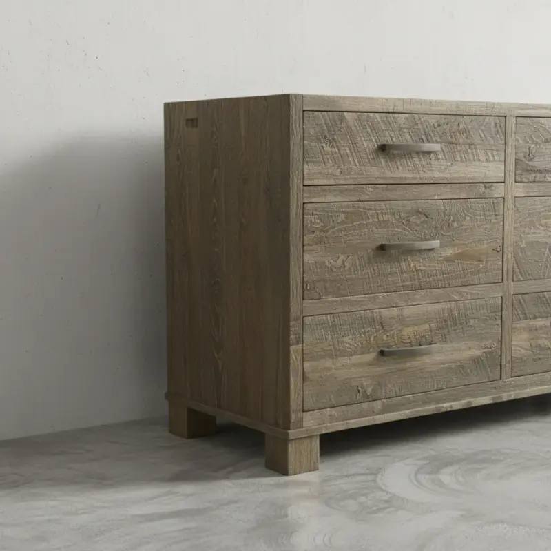 penwood furniture backwoods 6 drawer dresser medium close up
