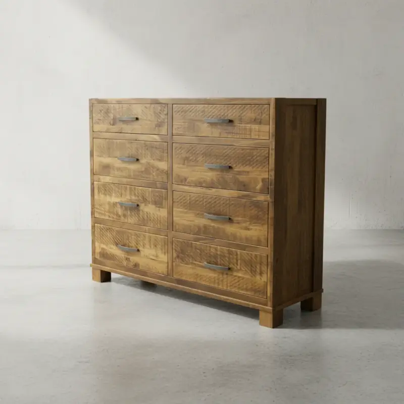 penwood furniture backwoods 8 drawer dresser 45 degree angle