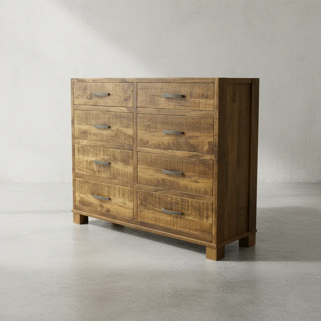 penwood furniture backwoods 8 drawer dresser 45 degree angle