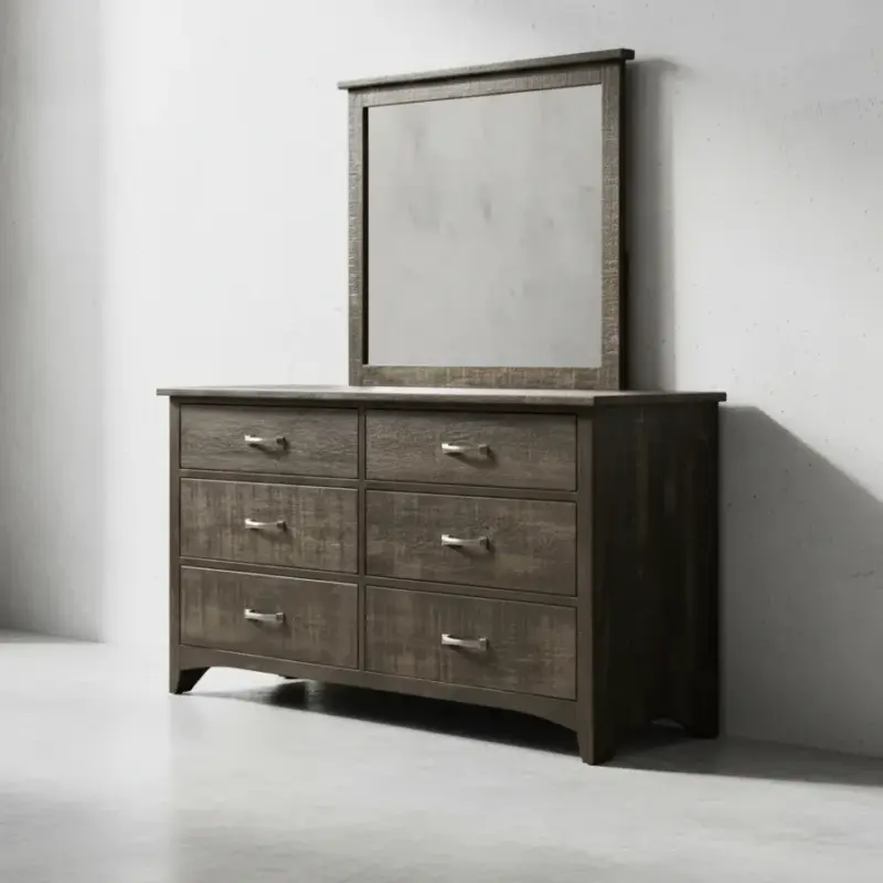 penwood furniture bancroft dresser with mirror 6 drawers 45 degree angle