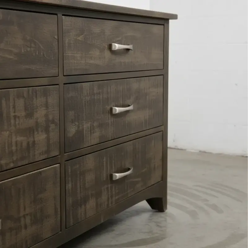 penwood furniture bancroft dresser with mirror 6 drawers medium close up