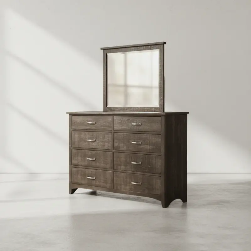 penwood furniture bancroft dresser with mirror 8 drawers 45 degree angle