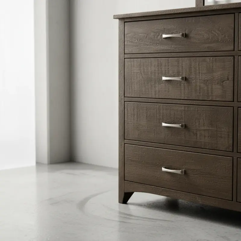 penwood furniture bancroft dresser with mirror 8 drawers medium close up