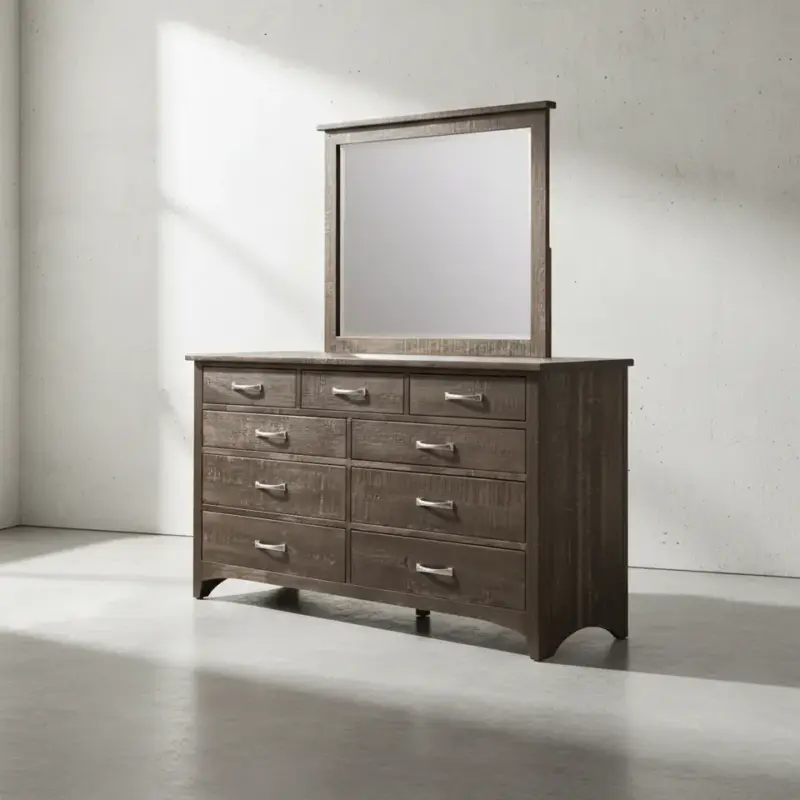 penwood furniture bancroft dresser with mirror 9 drawers 45 degree angle