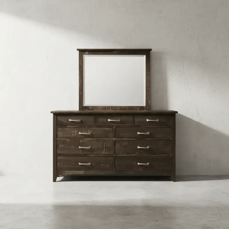 penwood furniture bancroft dresser with mirror 9 drawers face on horizontal
