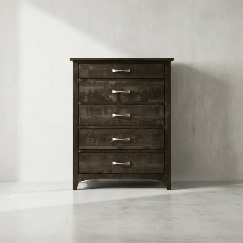 penwood furniture bancroft highboy 5 drawers face on horizontal