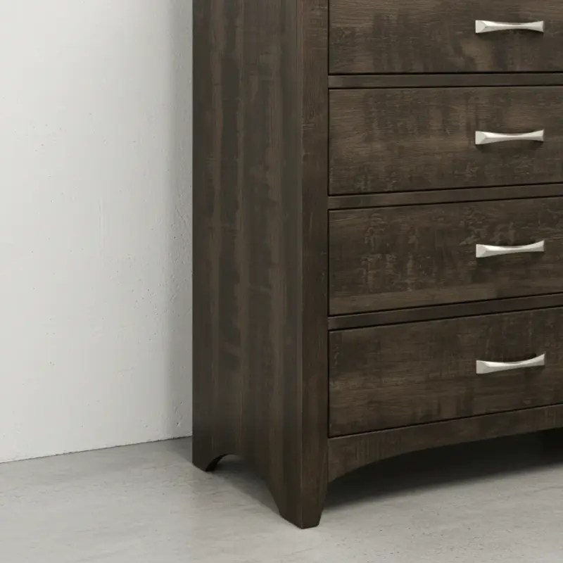 penwood furniture bancroft highboy 5 drawers medium close up