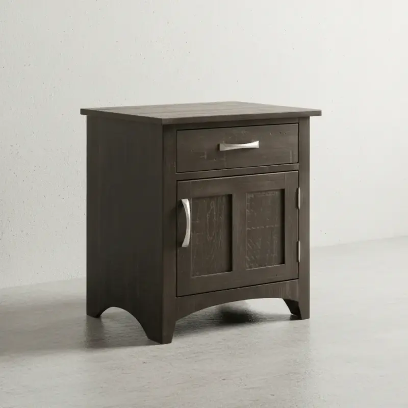 penwood furniture bancroft night stand 1 drawer 1 door 45 degree angle