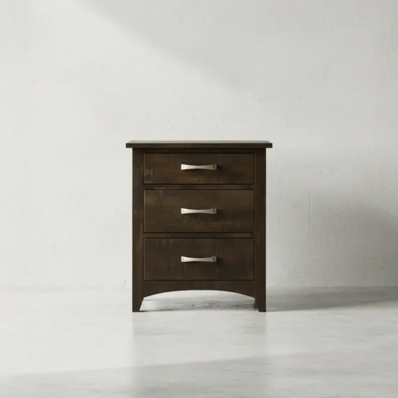 penwood furniture bancroft night stand 3 drawers face on horizontal