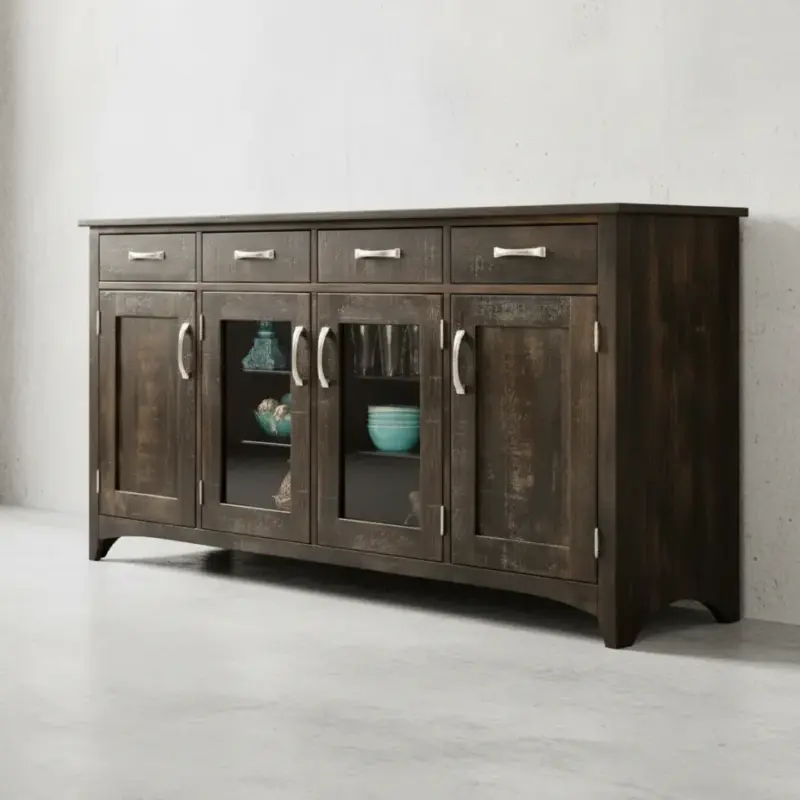 penwood furniture bancroft sideboard 4 drawer 4 door 45 degree angle