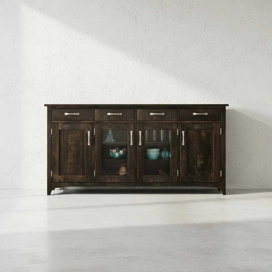 penwood furniture bancroft sideboard 4 drawer 4 door face on horizontal