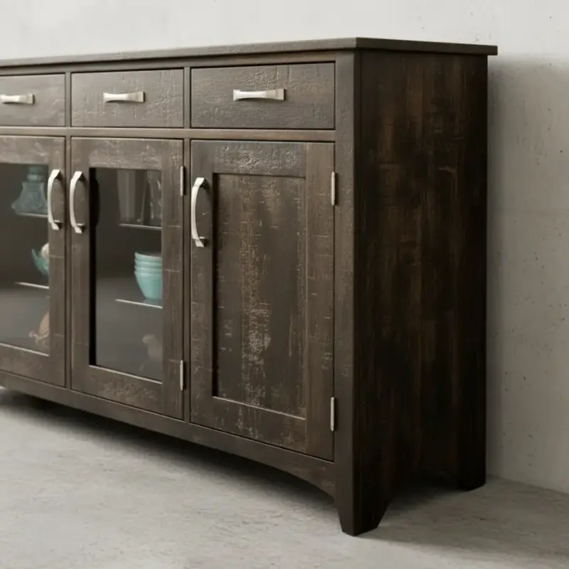 penwood furniture bancroft sideboard 4 drawer 4 door medium close up