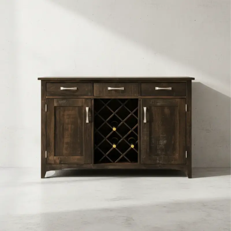 penwood furniture bancroft sideboard wine rack face on horizontal