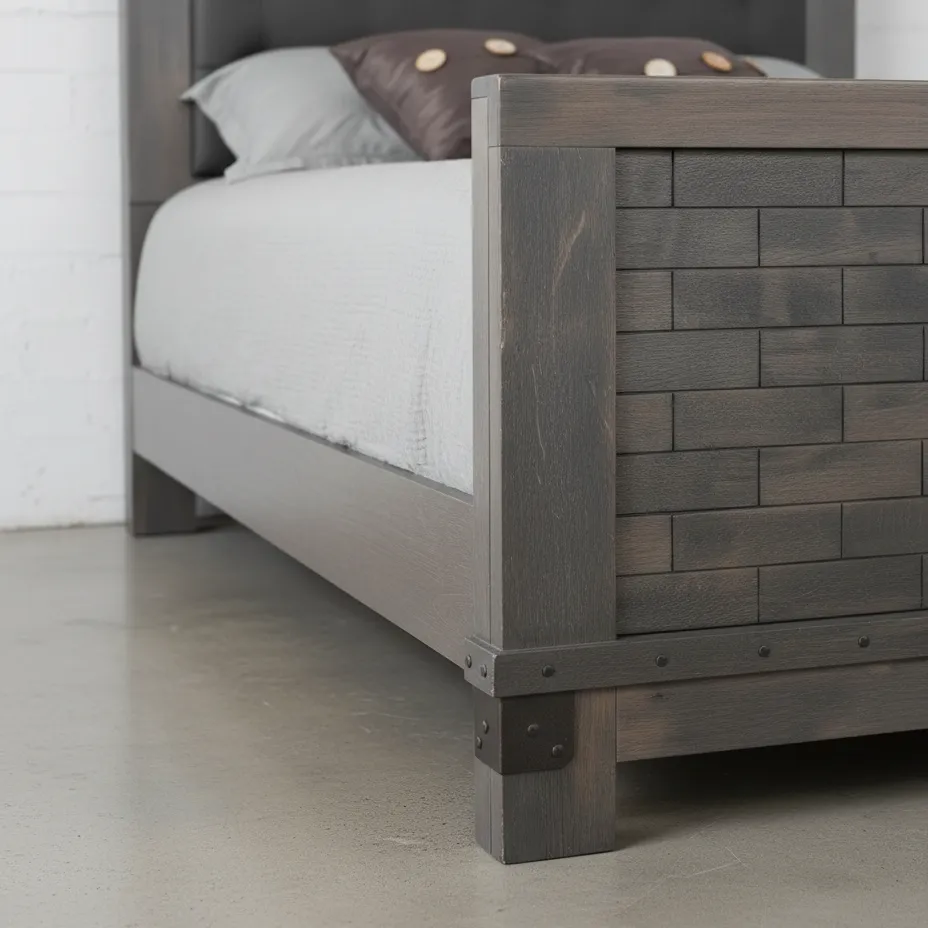 penwood furniture barrelworks bed high footboard medium close up