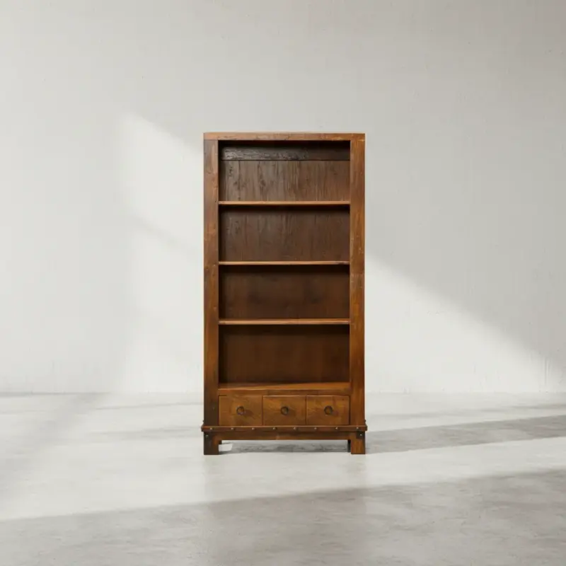 penwood furniture barrelworks bookcase with drawer face on horizontal
