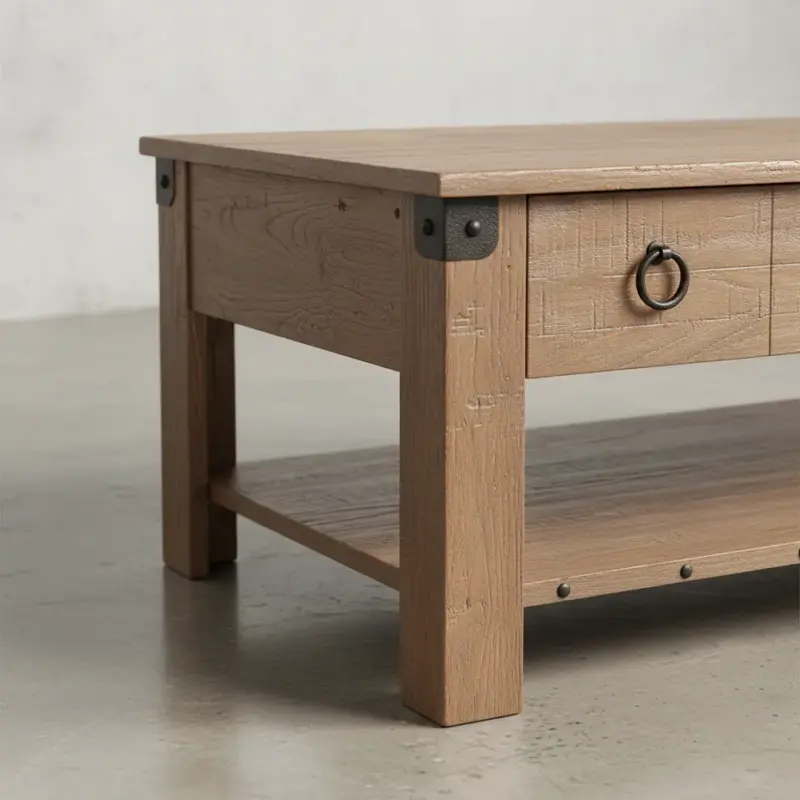 penwood furniture barrelworks coffee table medium close up