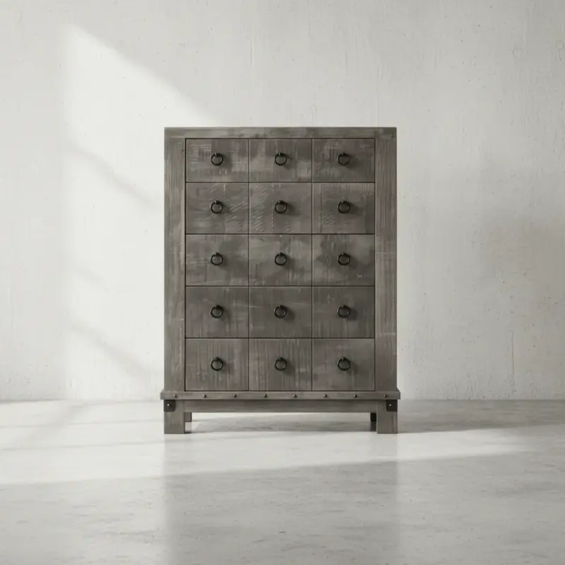 penwood furniture barrelworks highboy 5 drawers face on horizontal