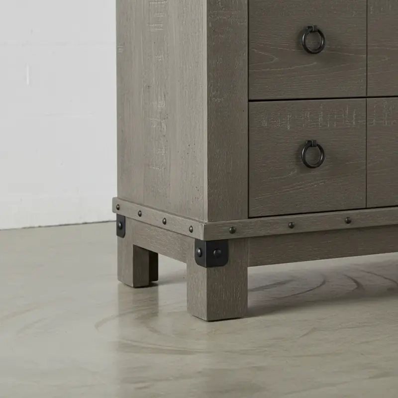 penwood furniture barrelworks highboy 5 drawers medium close up