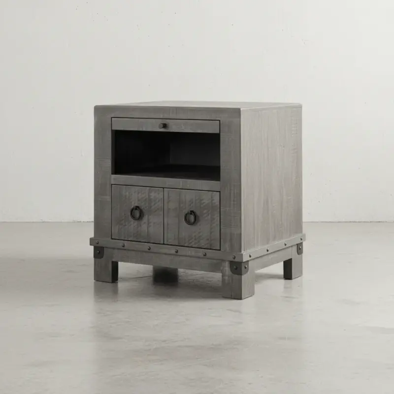 penwood furniture barrelworks night stand 1 drawer 45 degree angle