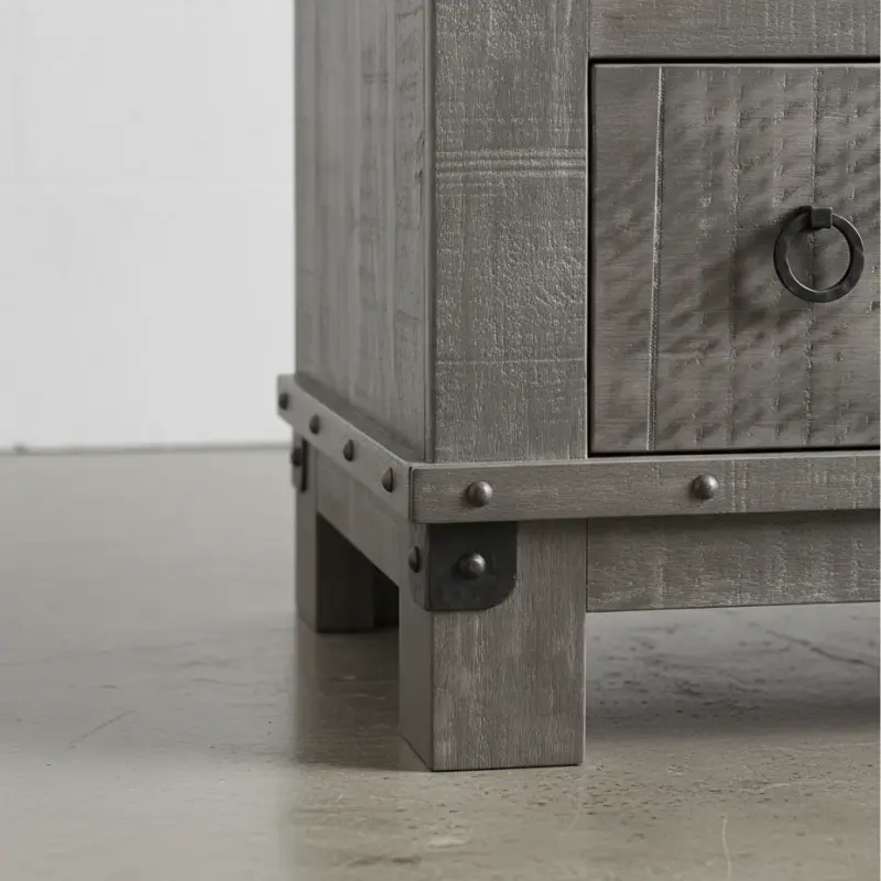 penwood furniture barrelworks night stand 1 drawer medium close up
