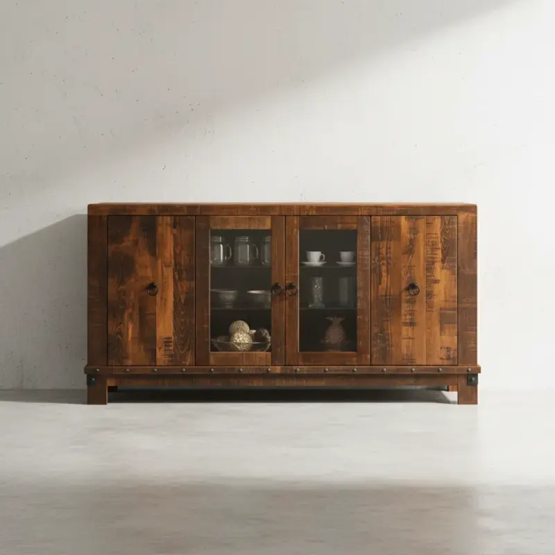 penwood furniture barrelworks sideboard 4 door face on horizontal