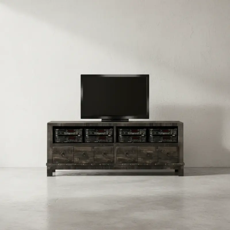 penwood furniture barrelworks tv stand 72 face on horizontal