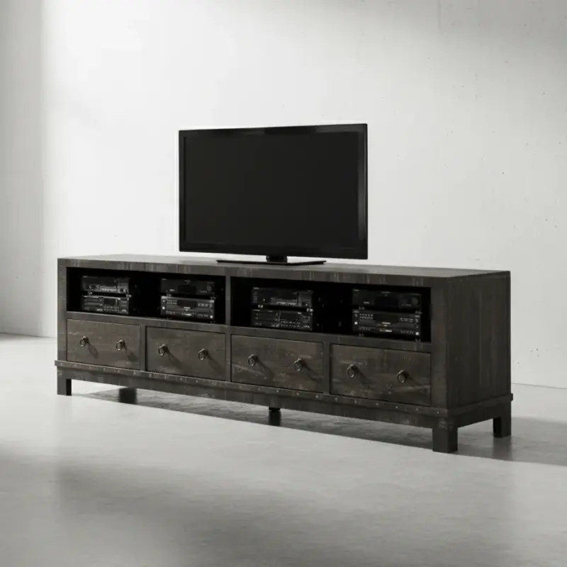 penwood furniture barrelworks tv stand 84 45 degree angle