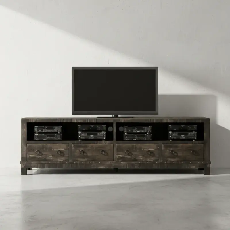 penwood furniture barrelworks tv stand 84 face on horizontal
