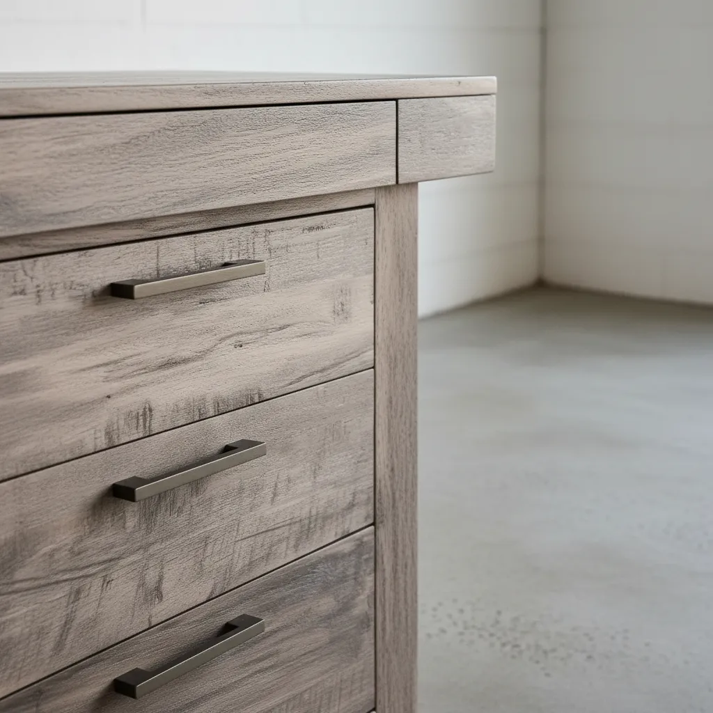 penwood furniture baxter highboy 6 drawers medium close up