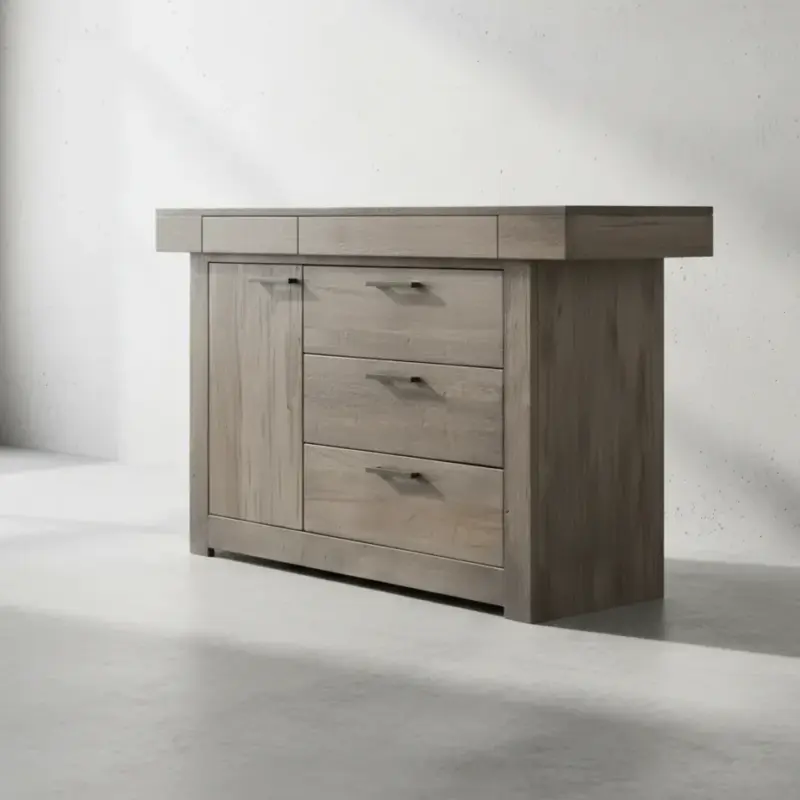 penwood furniture baxter sideboard 5 drawer 1 door 45 degree angle