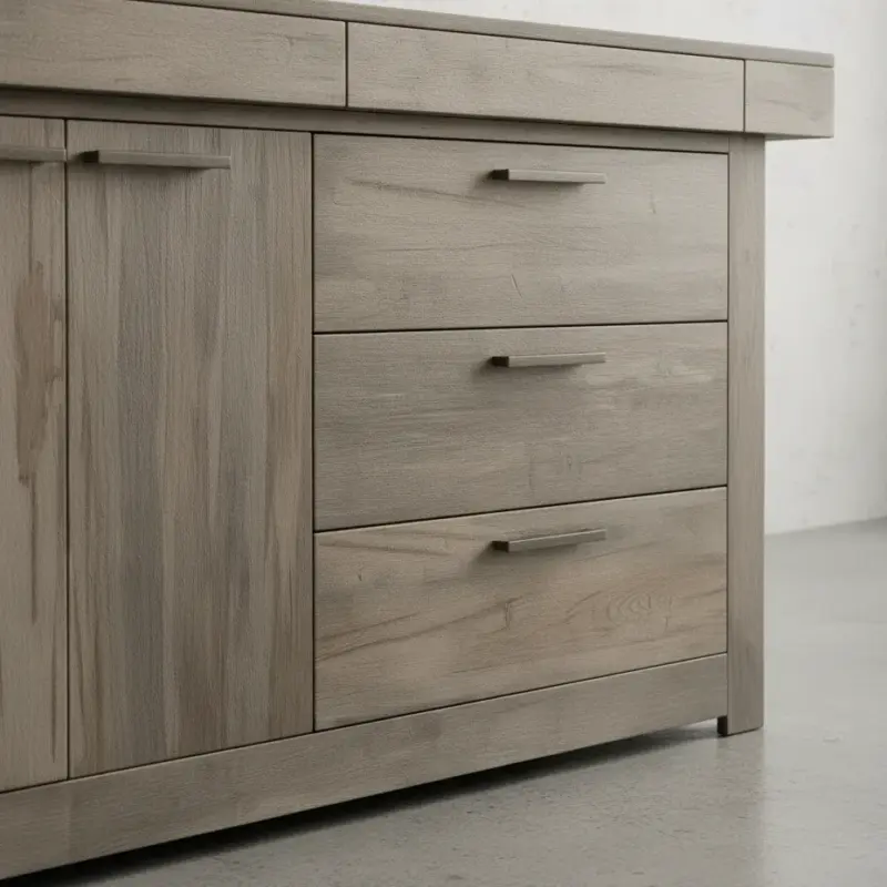 penwood furniture baxter sideboard 5 drawer 2 door medium close up