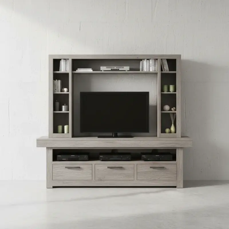 penwood furniture baxter tv stand with hutch face on horizontal