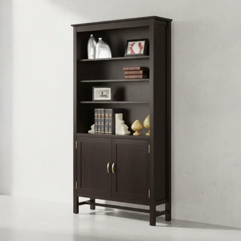 penwood furniture brooklyn bookcase with doors 45 degree angle