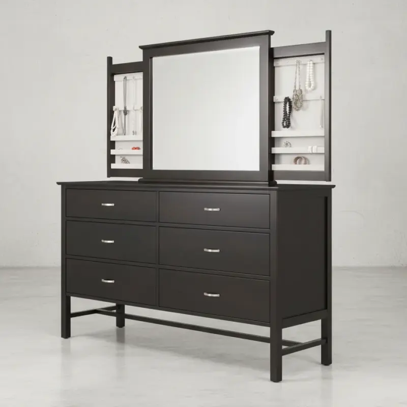 penwood furniture brooklyn dresser jewelry mirror 45 degree angle