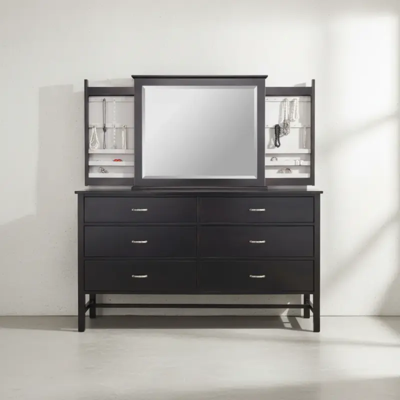 penwood furniture brooklyn dresser jewelry mirror face on horizontal