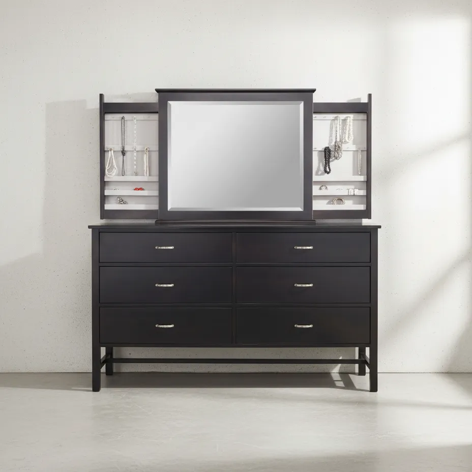 penwood furniture brooklyn dresser jewelry mirror face on horizontal