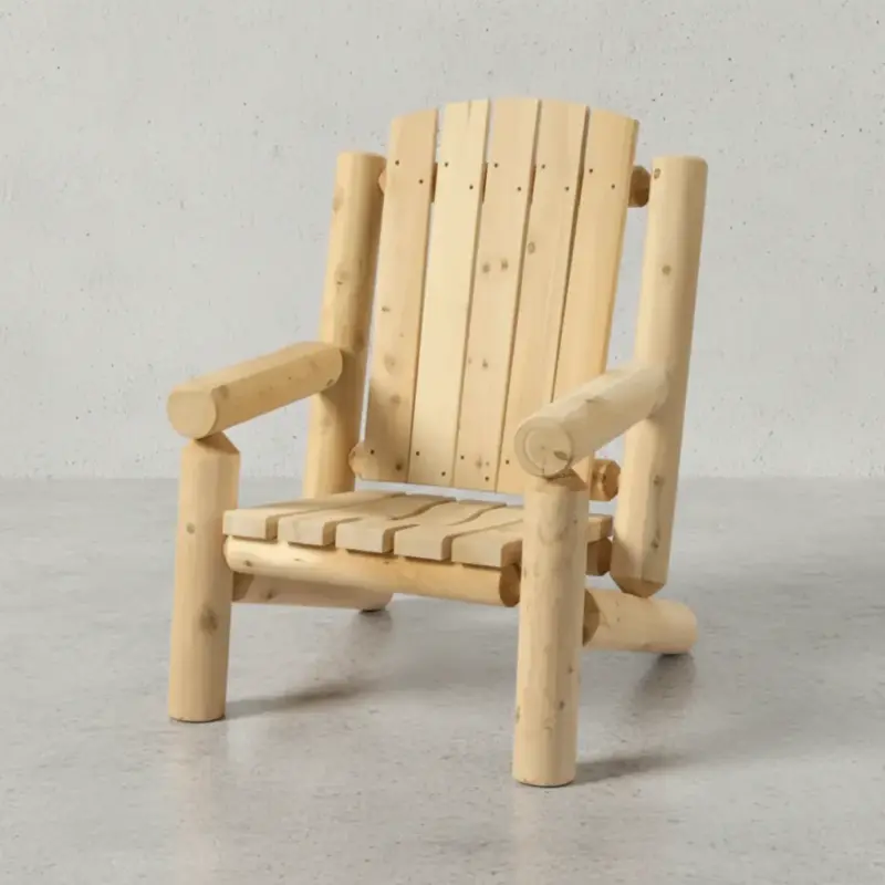 penwood furniture cedar adirondack log chair 45 degree angle