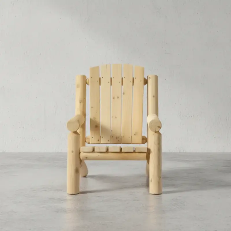 penwood furniture cedar adirondack log chair face on horizontal